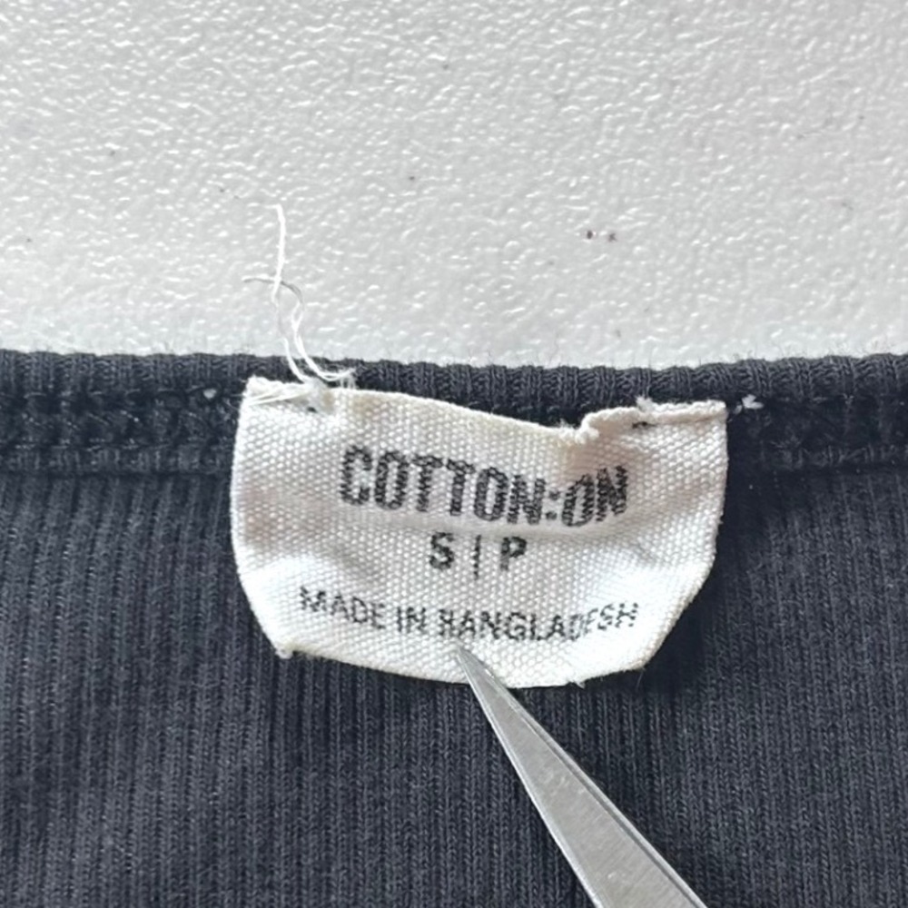 Cotton On Black Ribbed Long Sleeve Crew Neck Slim Fit Recycled Top Womens Small - Picture 5 of 7